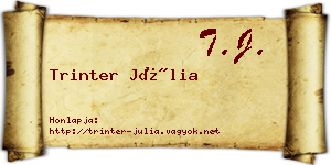 Trinter Júlia névjegykártya