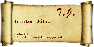 Trinter Júlia névjegykártya